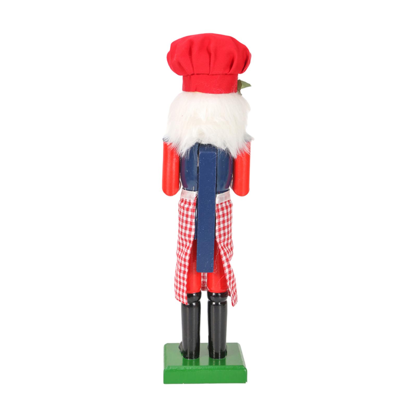Nutcracker Figurine - 36cmの木製くるみ割り人形オーナメント。クラシックな人形で、お祭りやイベントの小道具、子供のおもちゃとして最適。手描きで、クリスマスや卓上装飾にも。