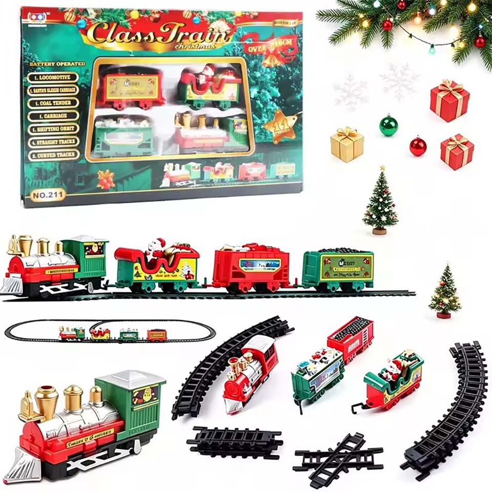 Christmas Tree Artificial - リアルなクリスマス電気列車セット。組み立てが簡単で、お子様へのプレゼントやパーティー、クリスマスツリーの飾り付けに最適。安全にご使用いただけます。