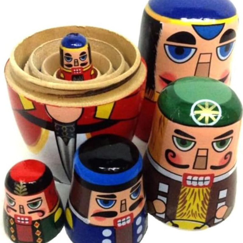 5個入り ロシアのくるみ割り人形 マトリョーシカ - 手作り - Nutcracker Figurine のレビューと価格