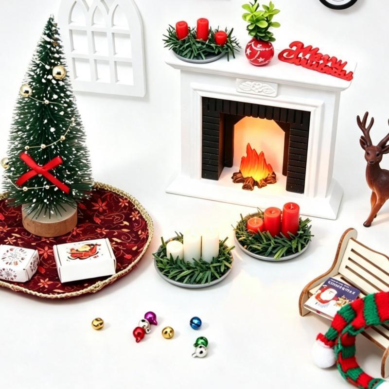 ! 1:12スケールのミニチュア・ドールハウス用クリスマスシ - Holiday Candle Set のレビューと価格