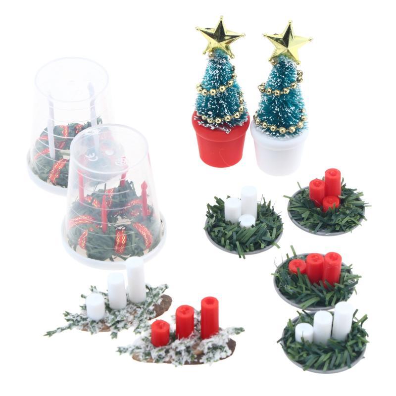 ! 1:12スケールのミニチュア・ドールハウス用クリスマスシ - Holiday Candle Set のレビューと価格