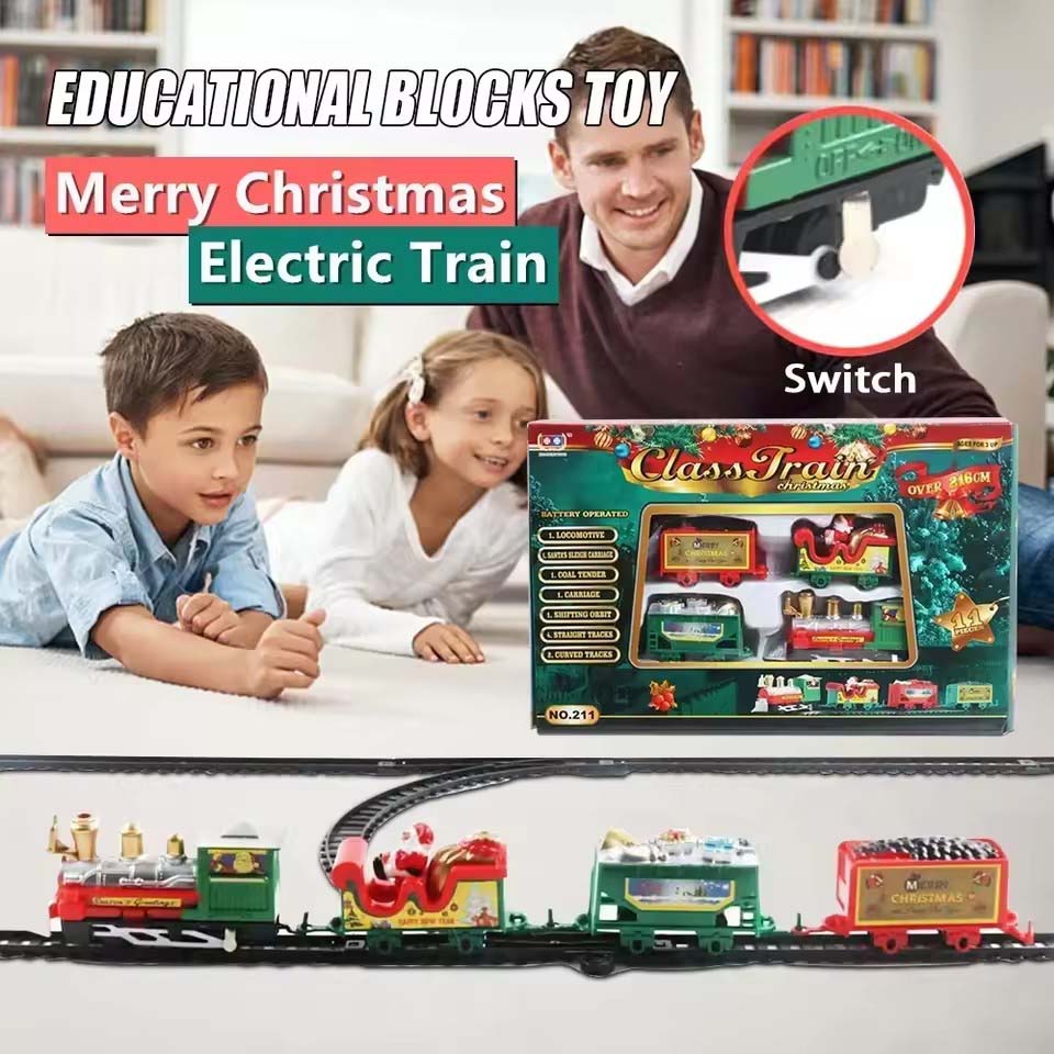 リアルなクリスマス電気列車セット。組み立てが簡単で、お子様へ - Christmas Tree Artificial のレビューと価格