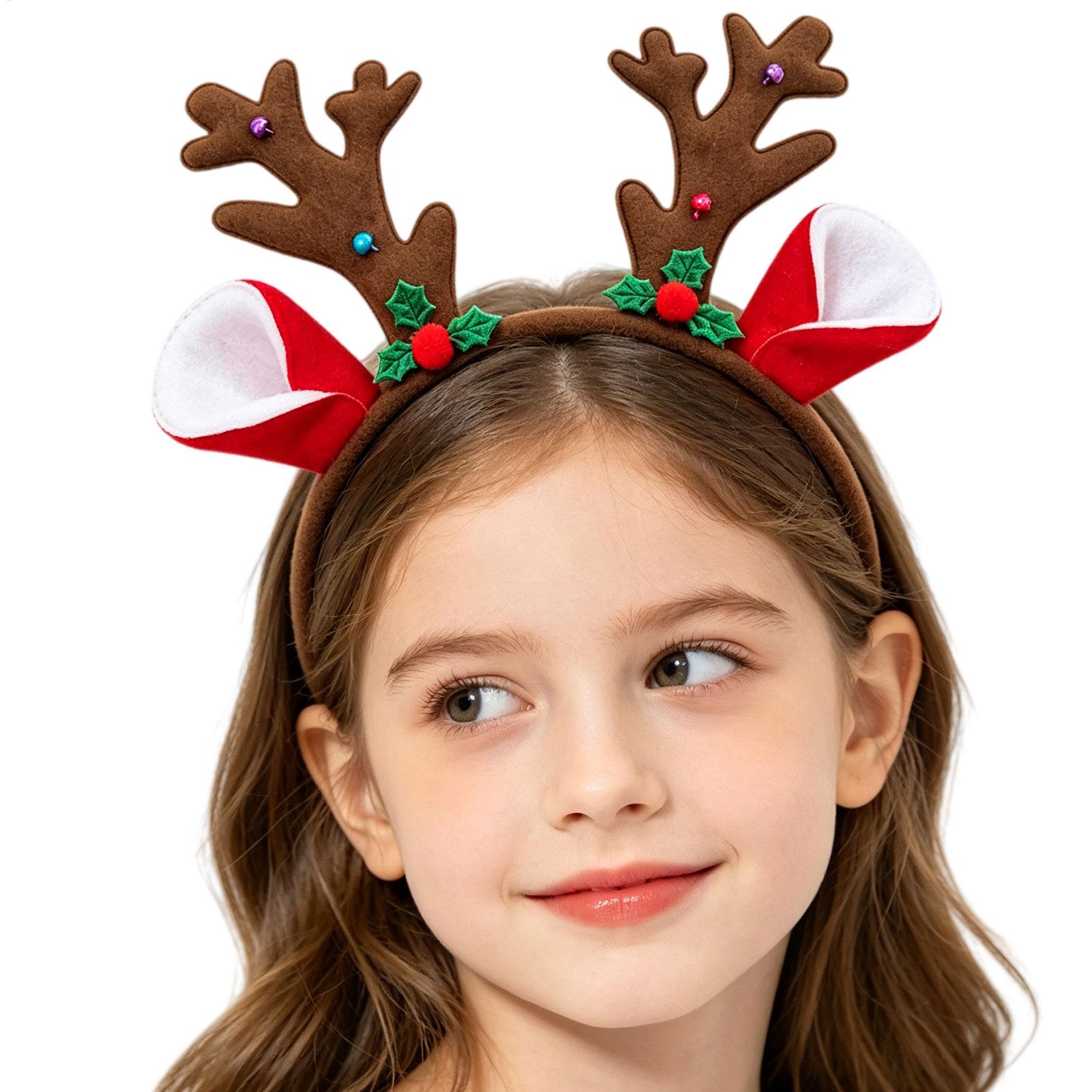 クリスマス柄のトナカイの角のヘッドバンド。リアルな3D素材を - Reindeer Antlers Headband のレビューと価格