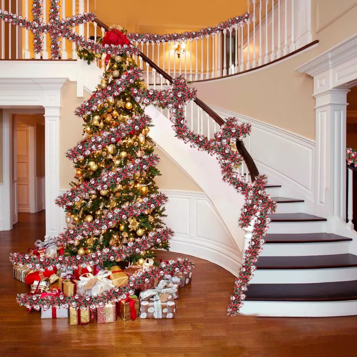 1～10個入り、クリスマスツリー、暖炉、ホームパーティー用の - Tinsel Garland Decoration のレビューと価格