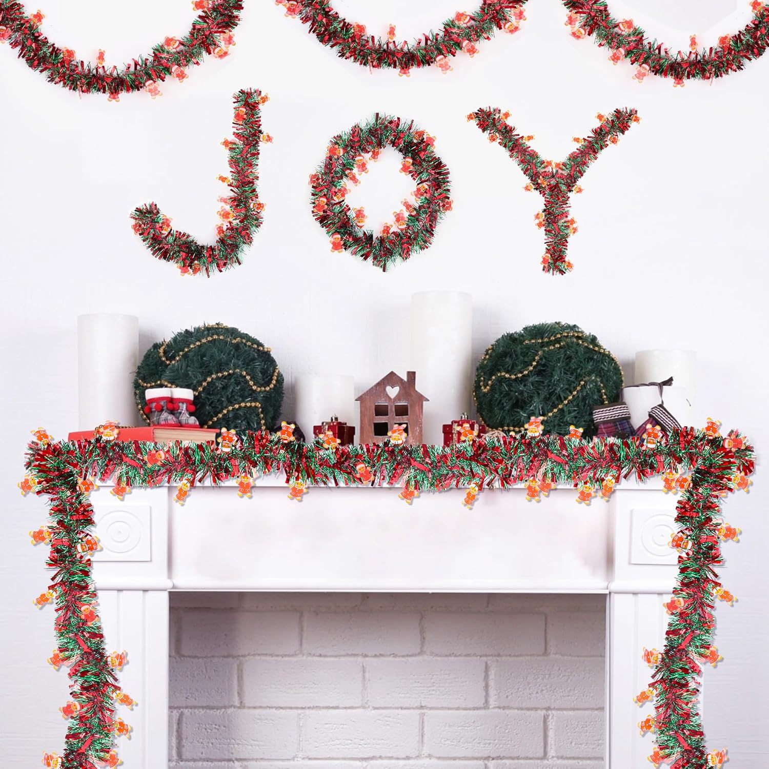 1～10個入り、クリスマスツリー、暖炉、ホームパーティー用の - Tinsel Garland Decoration のレビューと価格